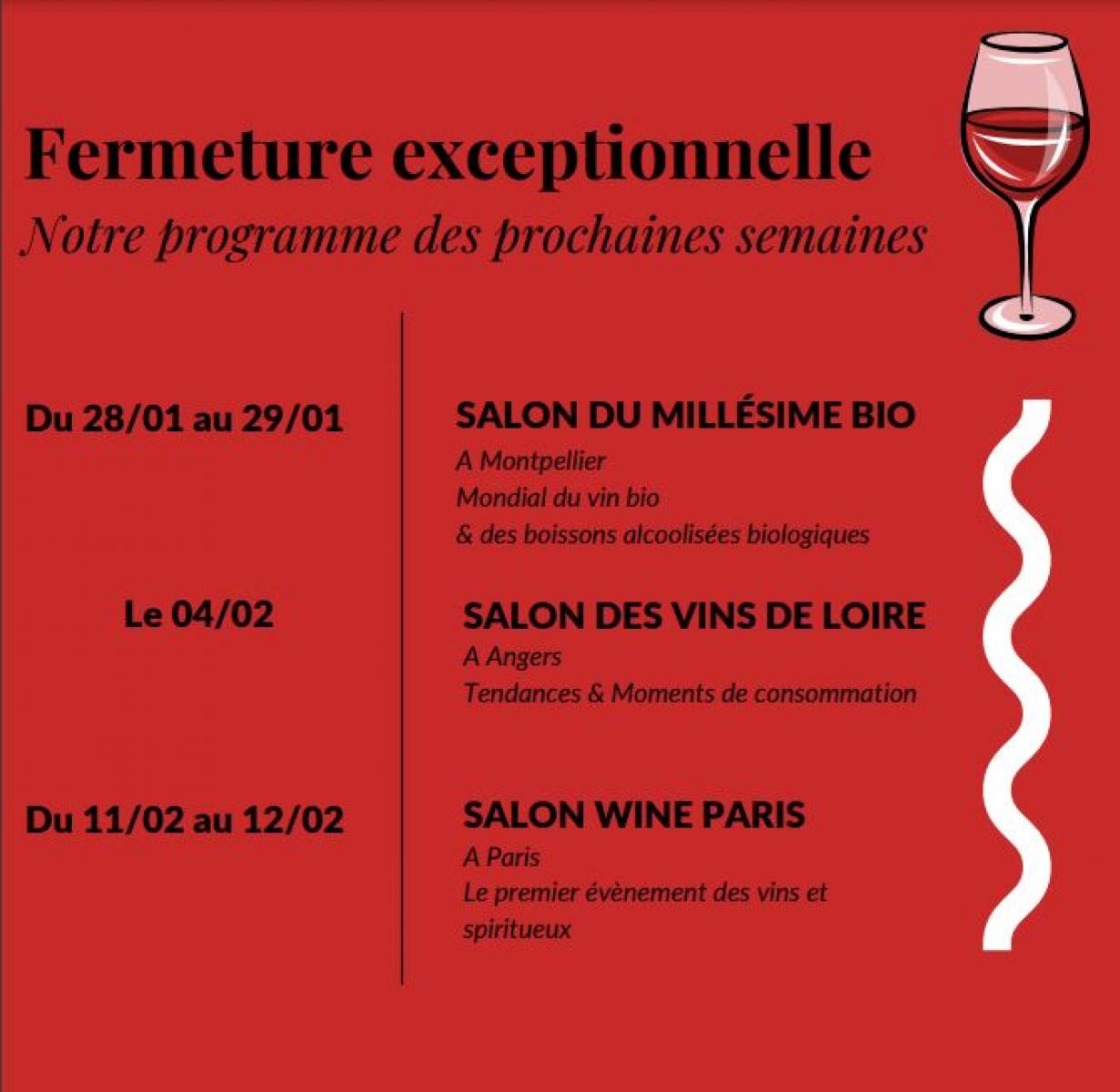 fermeture exceptionnelle 