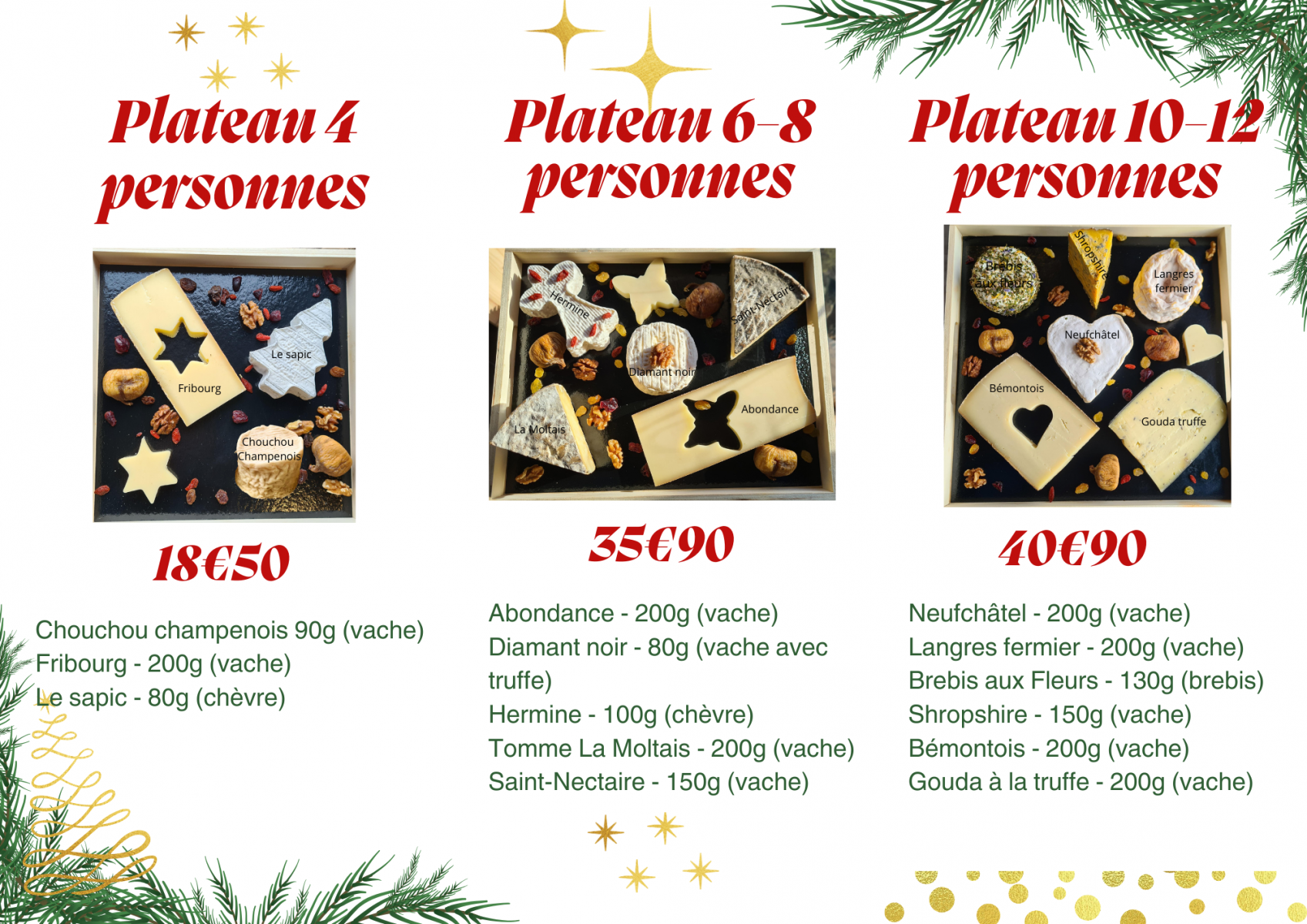 Plateaux de fromages